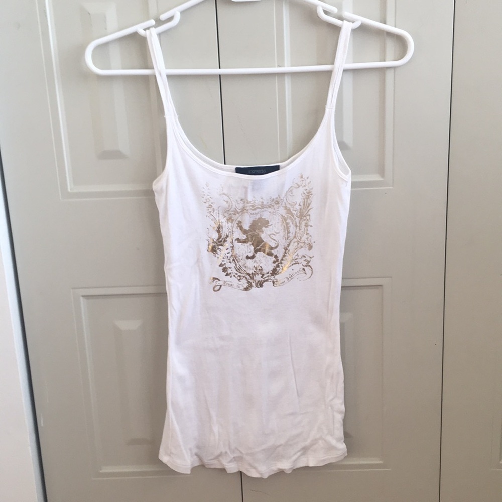 Express Tank Top with Metalic Gold Insignia